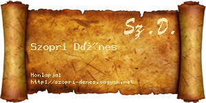 Szopri Dénes névjegykártya